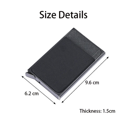 Pop Up RFID ID Card Holder Male Wallet Mini Package Aluminum Metal Protective Gear Storage Bag Smart Quick Release Women Purse