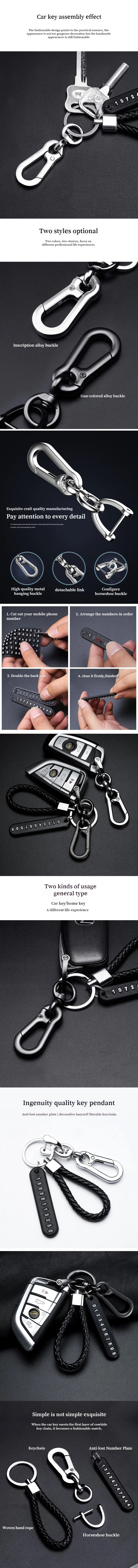Never Lose Your Keys Again - Anti Loss Keychain with Phone Number Strip Car Keychain
