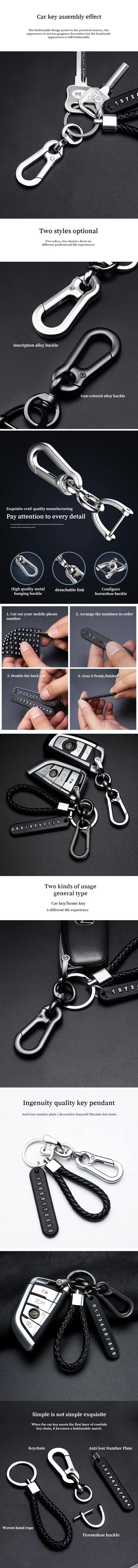 Never Lose Your Keys Again - Anti Loss Keychain with Phone Number Strip Car Keychain