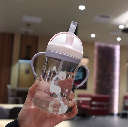 Baby Feeding Drinking Cup Children's Learning Drinking Bottle with Straw Anti-choking and Anti-fall Kettle Baby Travel Bottle