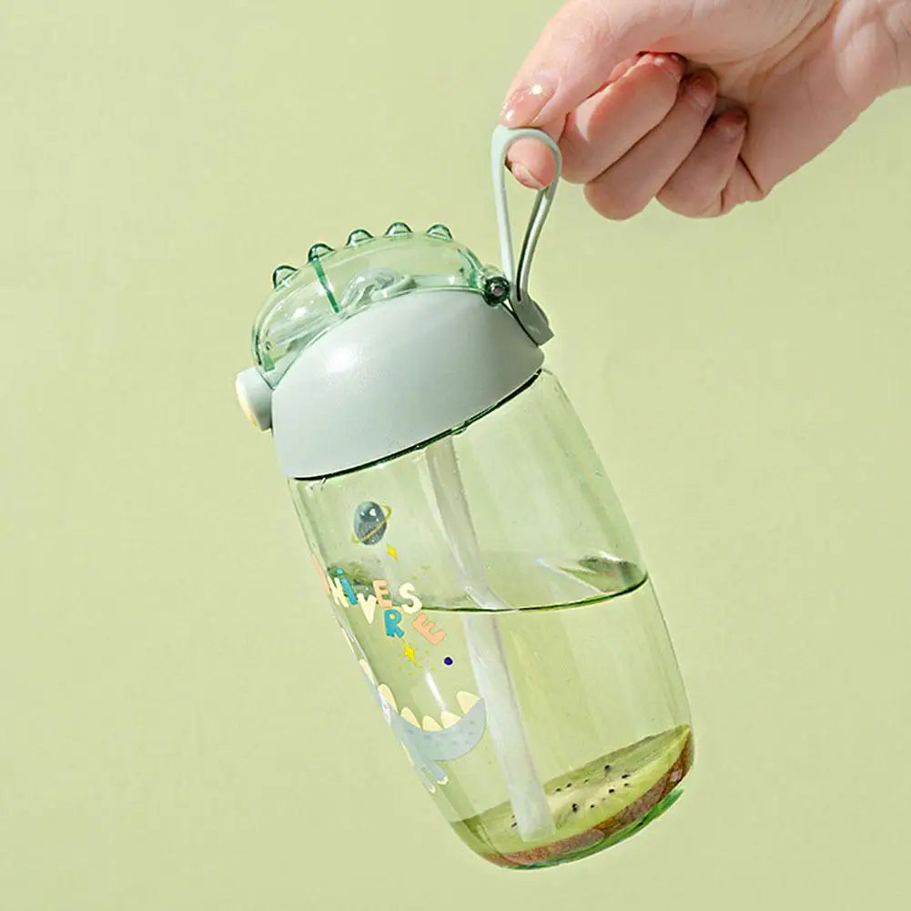 Children's Water Bottle For School Portable Cartoon Dinosaur Sippy Cup Creative Feeding Cup With Straws And Lids Drinkware ﻿