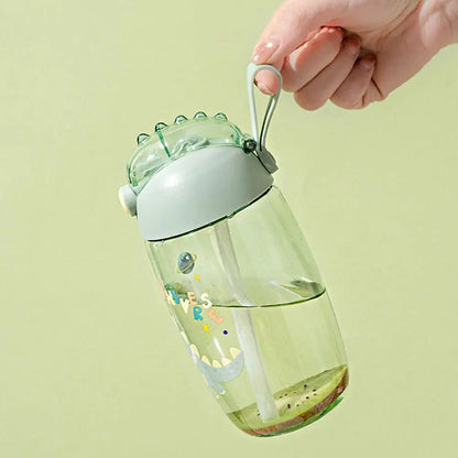 Children's Water Bottle For School Portable Cartoon Dinosaur Sippy Cup Creative Feeding Cup With Straws And Lids Drinkware ﻿