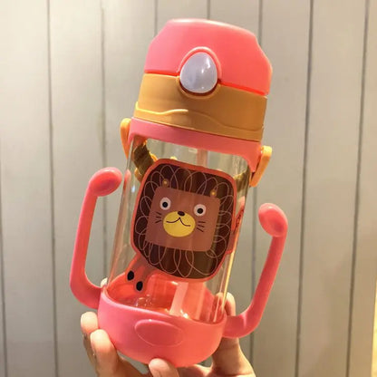 Kids Water Bottle With Straw Kids Girls Portable Travel Bottles Gym Sports Fitness Cup Summer Cold Water Juice Drinking Bottle