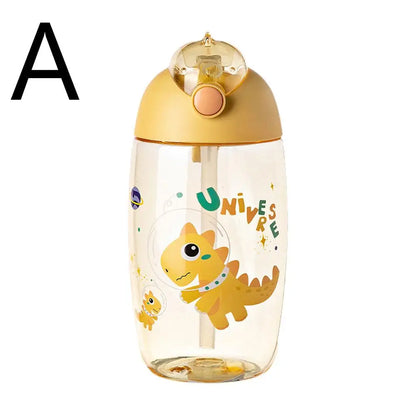 500ML Children's Water Bottle For School Portable Cartoon Dinosaur Sippy Cup Creative Feeding Cup With Straws And Lids Drin