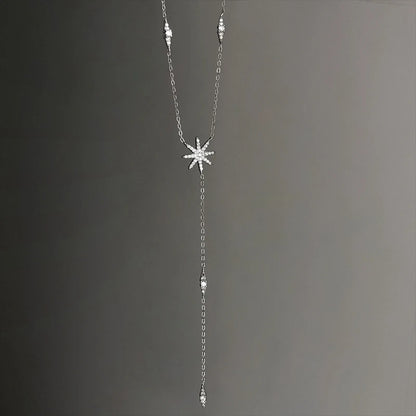 New 925 Sterling Silver Eight pointed star Pendent Necklace For Women Charm Choker Boho Fashion Wedding Party Jewelry