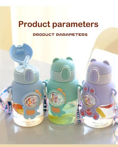 600ML Kawaii Summer Children's Water Cup High-value Fall-proof Straw Cup Boys and Cirls Go to School Baby Kettle