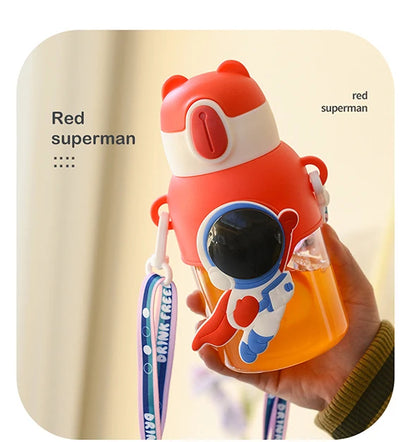 600ML Kawaii Summer Children's Water Cup High-value Fall-proof Straw Cup Boys and Cirls Go to School Baby Kettle