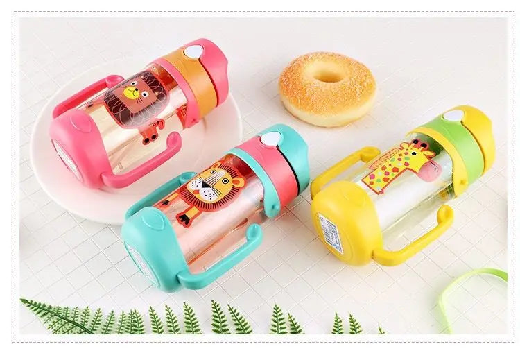 Kids Water Bottle With Straw Kids Girls Portable Travel Bottles Gym Sports Fitness Cup Summer Cold Water Juice Drinking Bottle