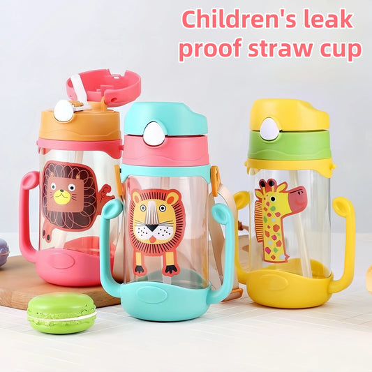 Kids Water Bottle With Straw Kids Girls Portable Travel Bottles Gym Sports Fitness Cup Summer Cold Water Juice Drinking Bottle
