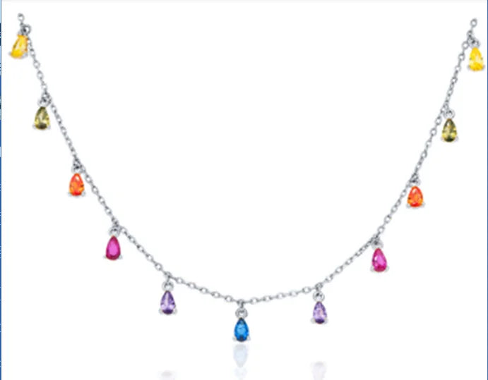 CANNER Crystal Zircon 925 Sterling Silver Necklace For Women Pendente  Fine Jewelry Long Chain Wedding Party Accessory Mom Gift