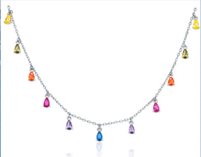 CANNER Crystal Zircon 925 Sterling Silver Necklace For Women Pendente  Fine Jewelry Long Chain Wedding Party Accessory Mom Gift