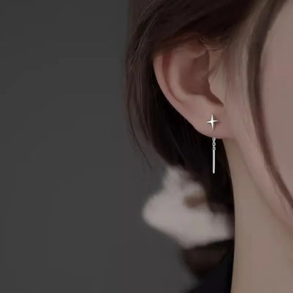 New Korean Star Ear Wire Tassel Thread Chain Climb Star Pendants Drop Earrings Women's Straight Hanging Earings Jewelry