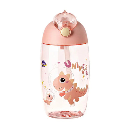 Children's Water Bottle For School Portable Cartoon Dinosaur Sippy Cup Creative Feeding Cup With Straws And Lids Drinkware ﻿