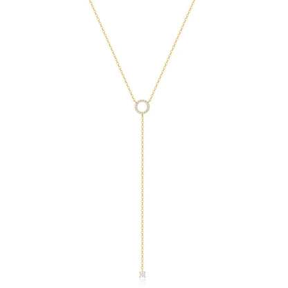 CANNER Crystal Zircon 925 Sterling Silver Necklace For Women Pendente  Fine Jewelry Long Chain Wedding Party Accessory Mom Gift