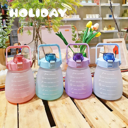 1.3 Liter Water Bottle Large Capacity Drinking Bottle with Straw for Outdoor Travel Sport Fitness Cute Student Bottles Drinkware