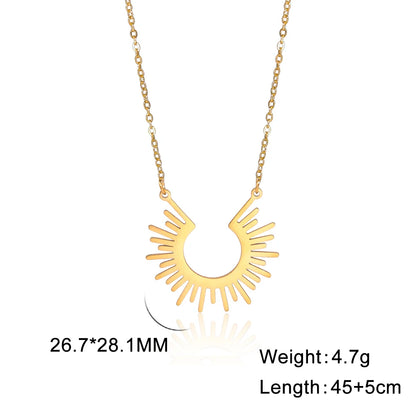 Skyrim Fashion Sun Ray Pendent Necklace Women Stainless Steel Chain Necklaces Bohemian Neck Jewelry Gifts for Friends 2025 New