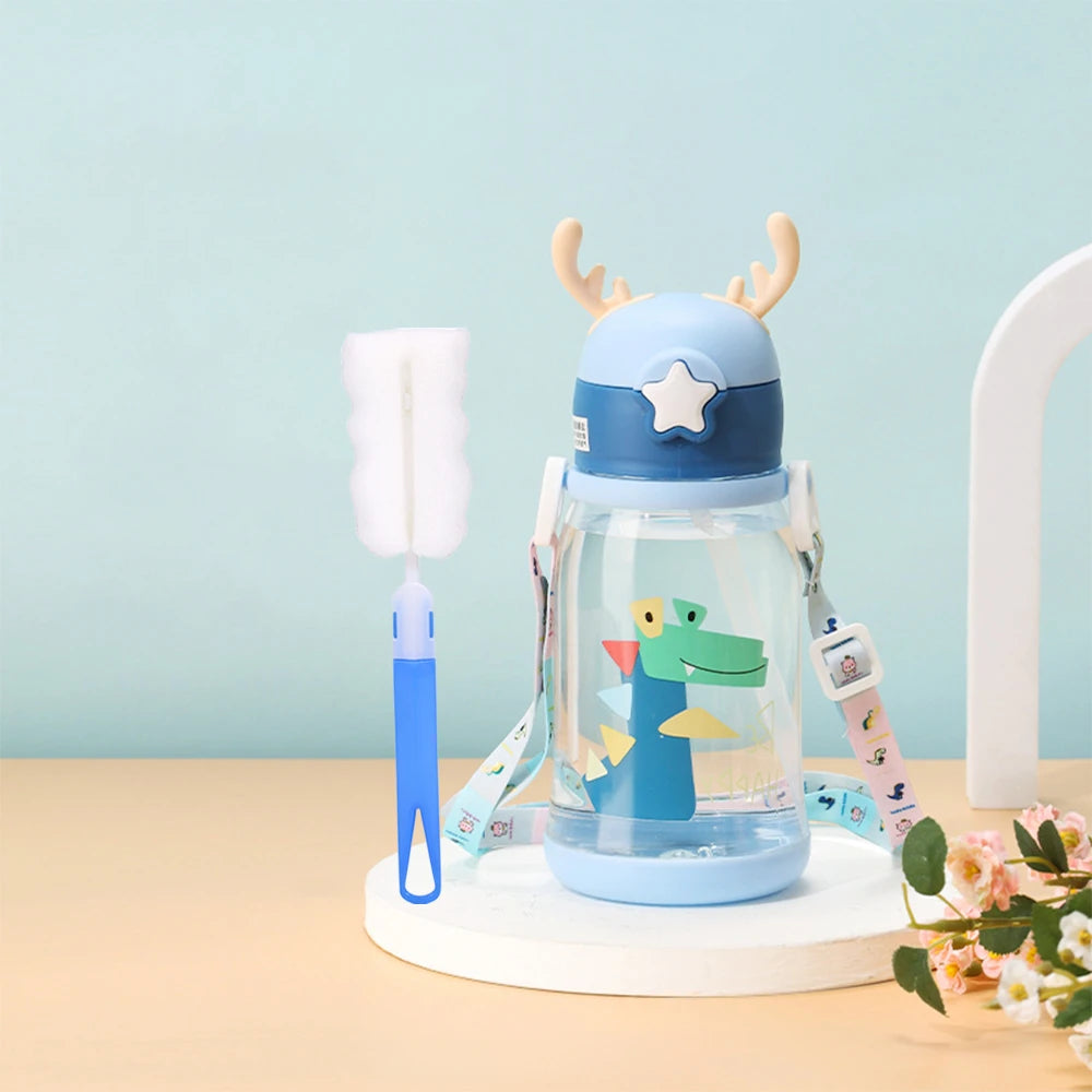 Cartoon Animal Baby Water for Boy Girl Bottle With Straw Girls Kids Large Portable Travel