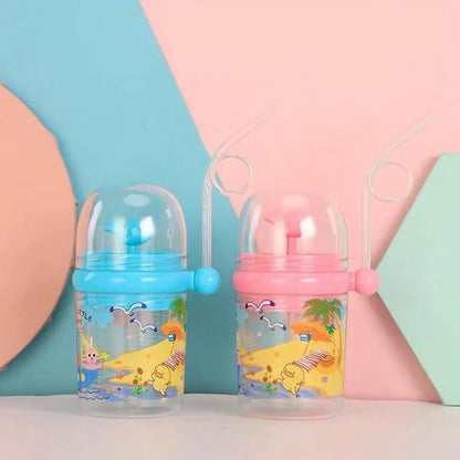 250ml Kids Funny Whale Water Spray Drinking Cup Cartoon Feeding Bottles With Straws Portable Children Cups Drinkware Cup Water
