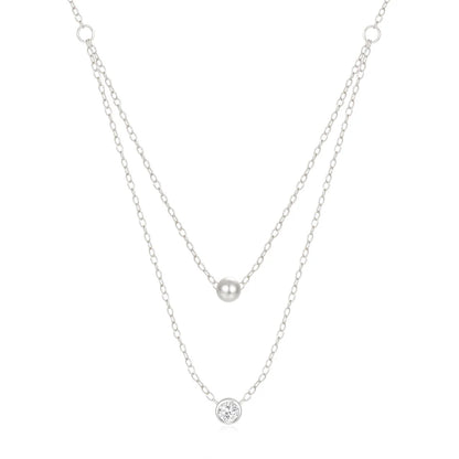 CANNER Crystal Zircon 925 Sterling Silver Necklace For Women Pendente  Fine Jewelry Long Chain Wedding Party Accessory Mom Gift
