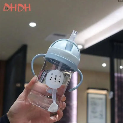 Baby Feeding Drinking Cup Children's Learning Drinking Bottle with Straw Anti-choking and Anti-fall Kettle Baby Travel Bottle