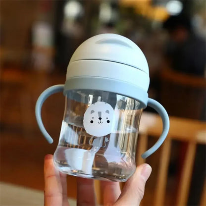 Baby Feeding Drinking Cup Children's Learning Drinking Bottle with Straw Anti-choking and Anti-fall Kettle Baby Travel Bottle